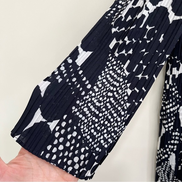 Chico's Travelers Textured Crinkle Trench Cardigan Jacket Blue White $118 - Picture 4 of 10